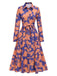 She slips into this 1940s Shirt Neck Floral Belted Dress and suddenly it's a 1940s daydream