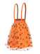 Orange 1940s Halloween Smiley Face Mesh Suspender Skirt - vintage skirt, retro style