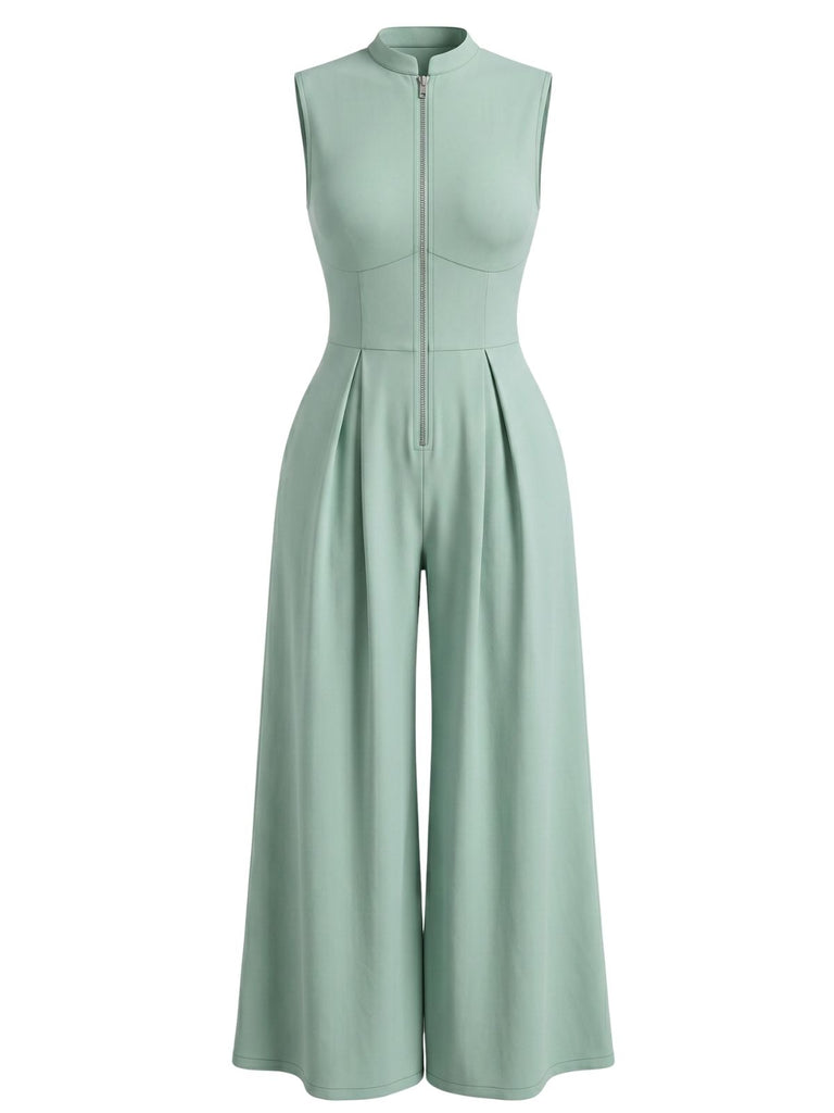 Green 1940s Vintage Retro Jumpsuit 3