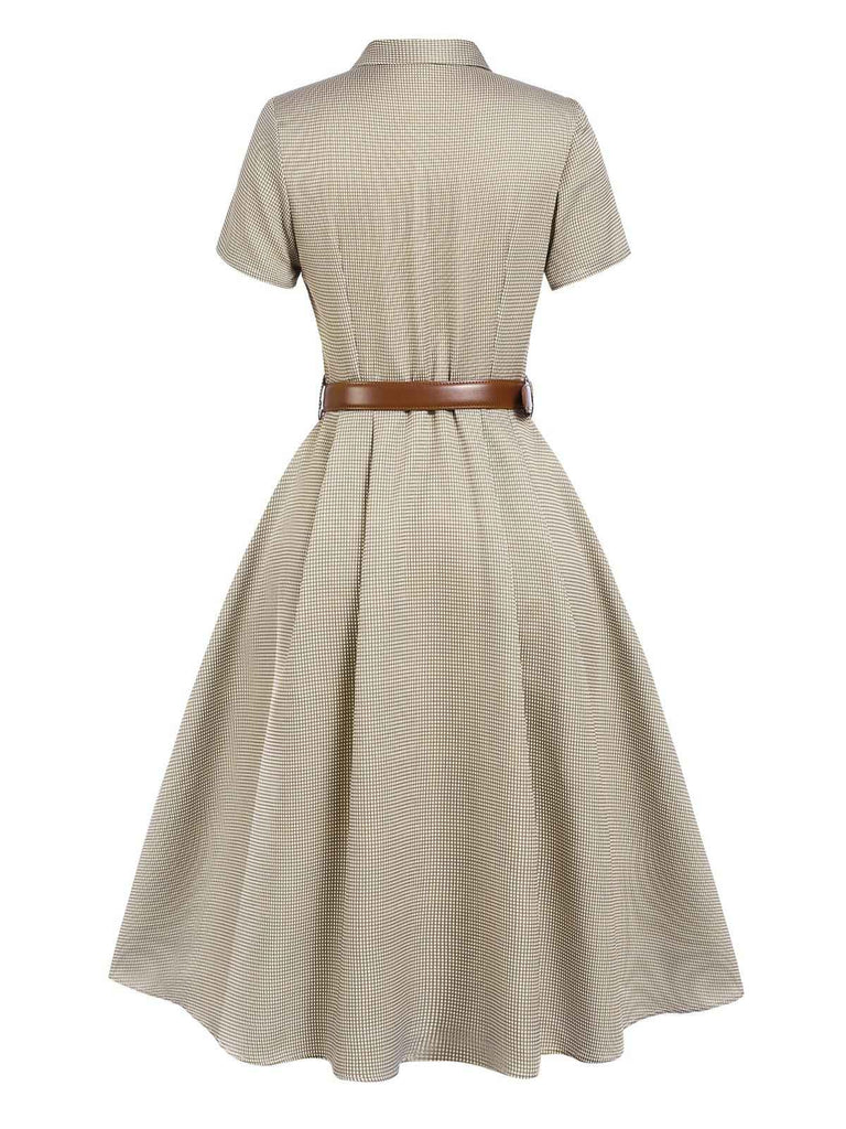 1940s Small Windowpane Plaid Dress — the kind of 1940s dress that makes strangers smile