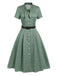 This 1940s Small Windowpane Plaid Dress wraps her in 1940s elegance, one twirl at a time