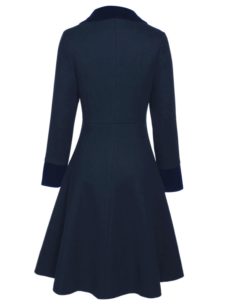 Dark 1940s Solid Button Coat, vintage outerwear, retro jacket - perfect for women who love vintage and retro fashion