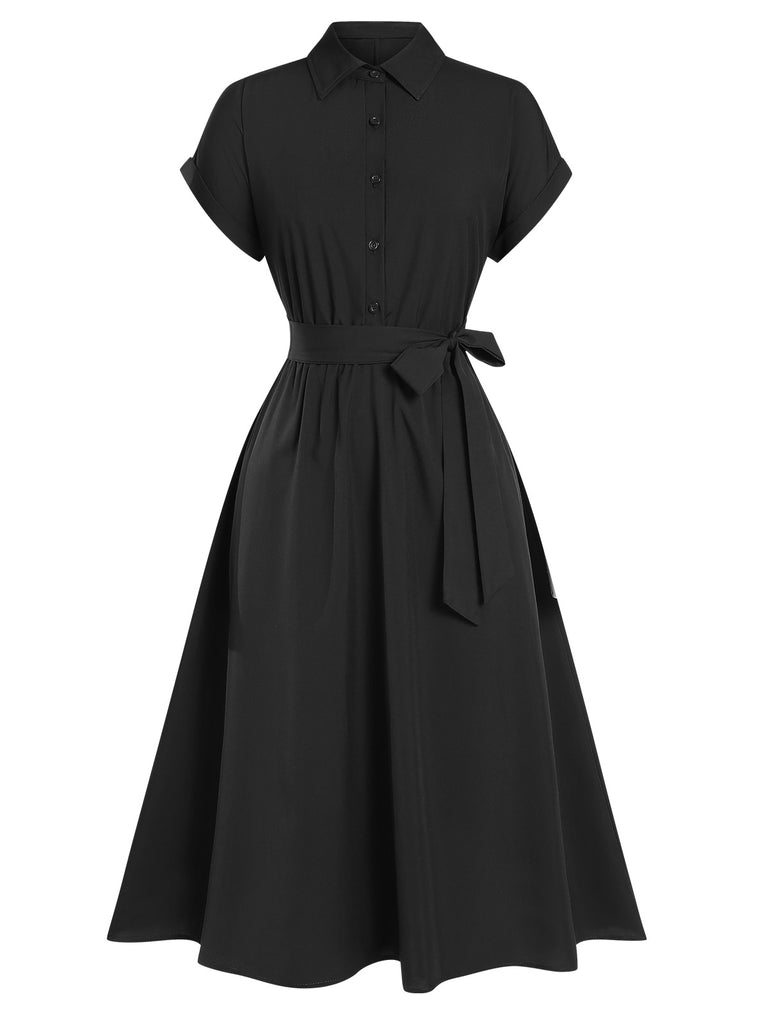 1940s Solid Cap Sleeves Buttoned | 1940s | vintage dress, retro fashion