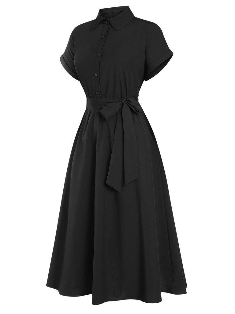 1940s Solid Cap Sleeves Buttoned | 1940s | vintage dress, retro fashion