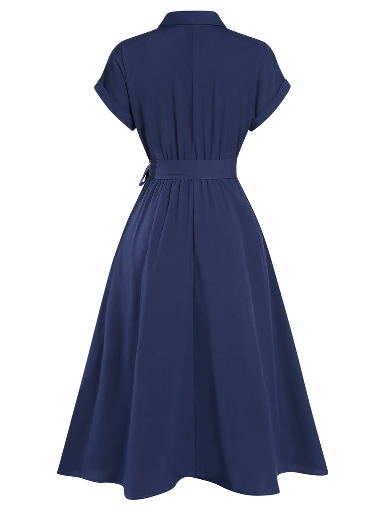 1940s Solid Cap Sleeves Buttoned | 1940s | vintage dress, retro fashion