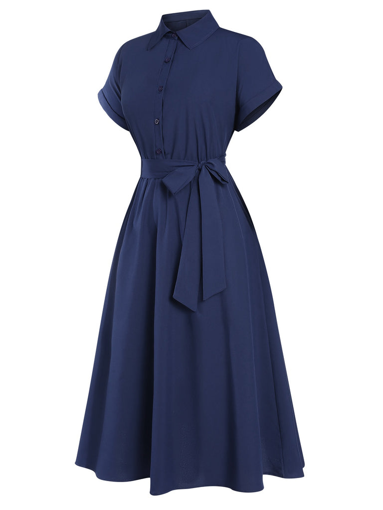 1940s Solid Cap Sleeves Buttoned | 1940s | vintage dress, retro fashion