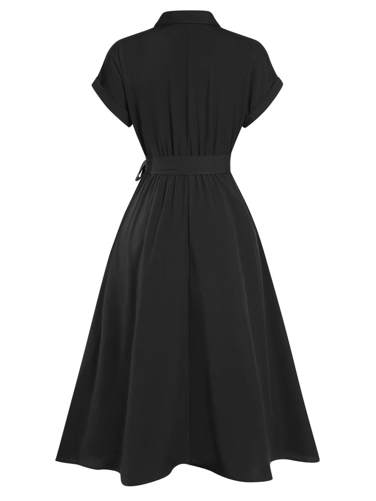 1940s Solid Cap Sleeves Buttoned | 1940s | vintage dress, retro fashion