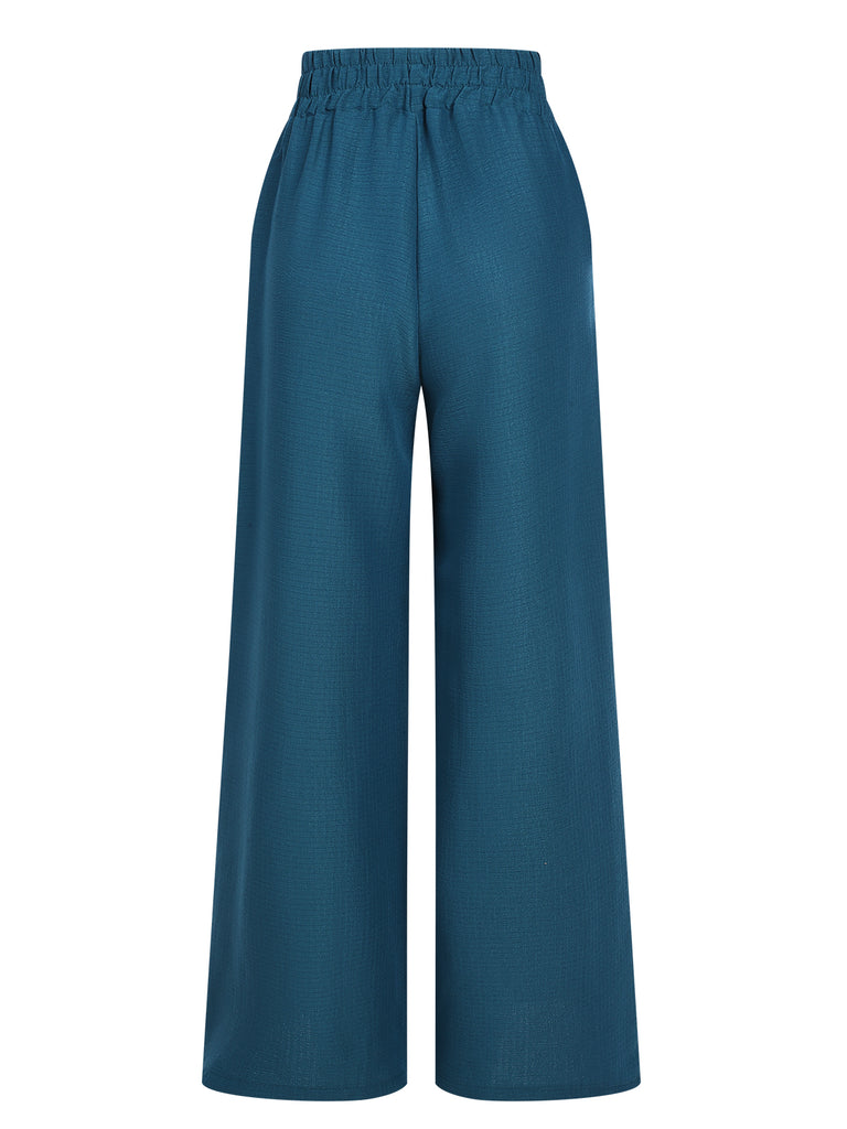 1940s Solid Elastic Waist Loose Pants, vintage fashion, retro style - perfect for women who love vintage and retro fashion