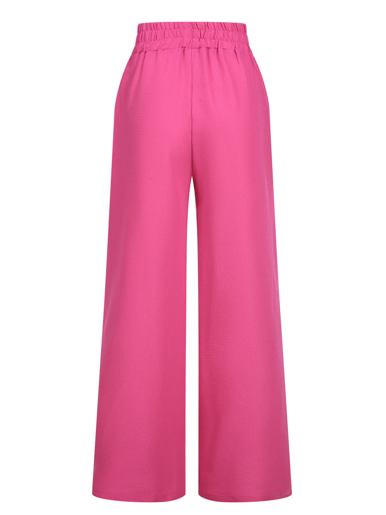 1940s Solid Elastic Waist Loose Pants, vintage fashion, retro style - perfect for women who love vintage and retro fashion