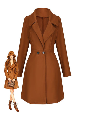 1940s Solid Faux Wool Wide Lapel Swing Coat - vintage fashion, retro style