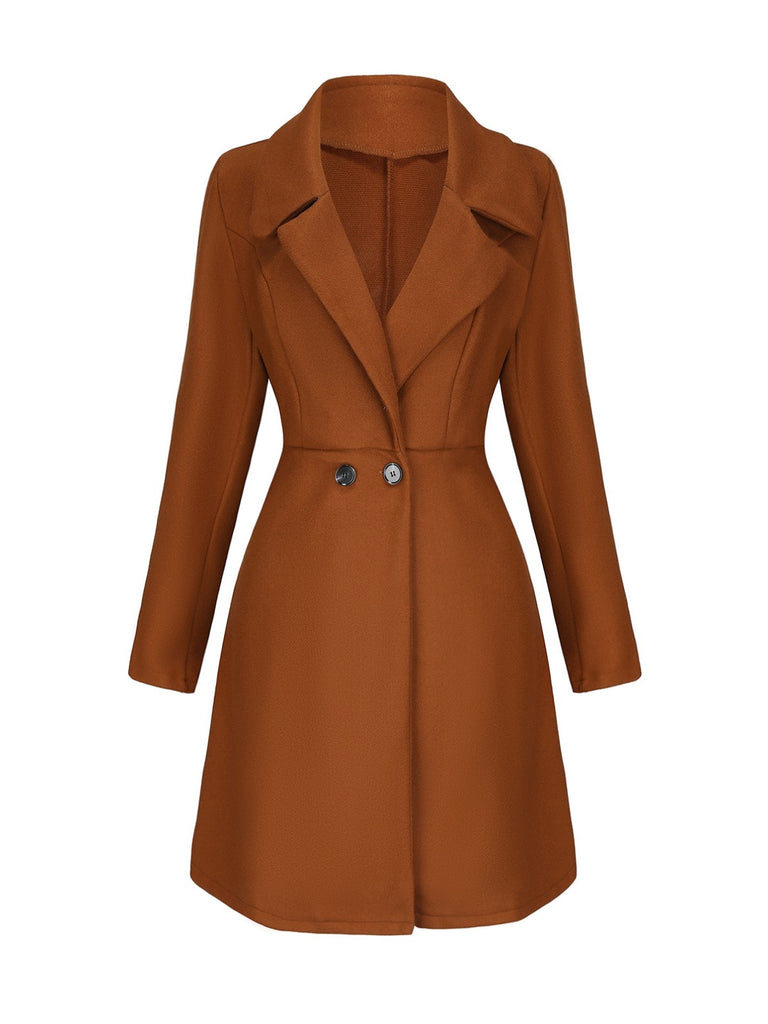 1940s Solid Faux Wool Wide Lapel Swing Coat - vintage fashion, retro style