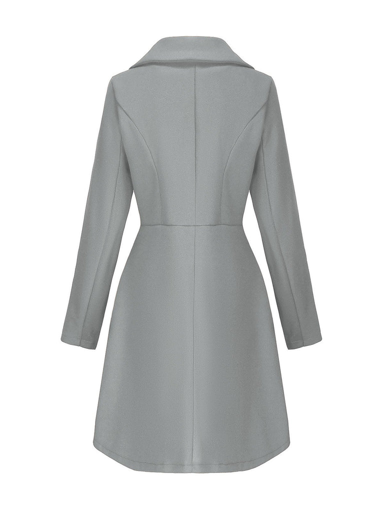 1940s Solid Faux Wool Wide Lapel Swing Coat - vintage fashion, retro style