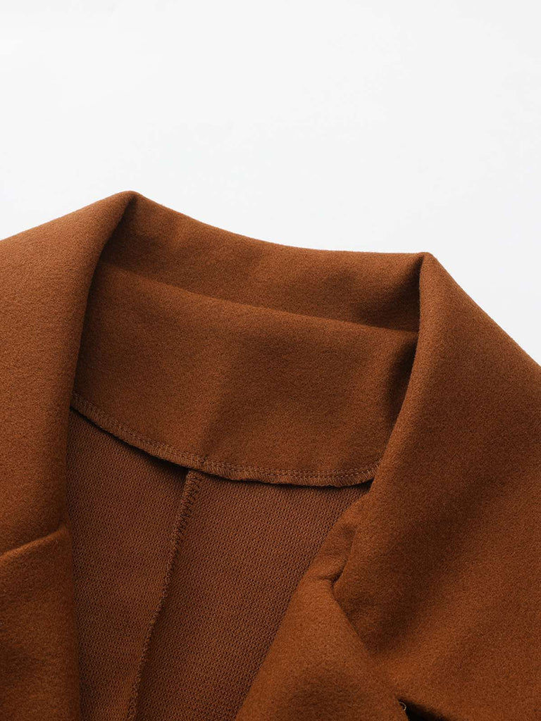 1940s Solid Faux Wool Wide Lapel Swing Coat - vintage fashion, retro style