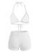 1940s Halter Triangle Textured Bikini Set 9