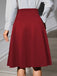 1940s Solid High Waist Lace-Up Skirt: 1940s grace for the woman who dances through life