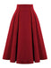 1940s Solid High-Waist Pleated Skirt: timeless style reimagined