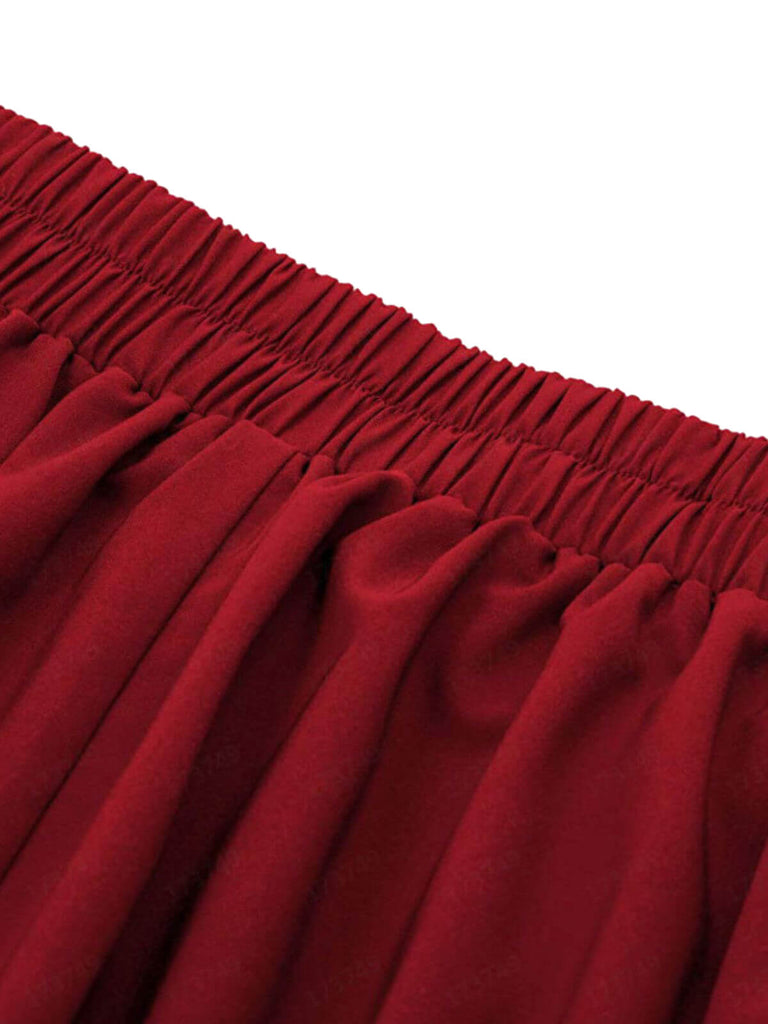 1940s Solid High-Waist Pleated Skirt: timeless style reimagined