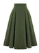 1940s Solid High-Waist Pleated Skirt: timeless style reimagined