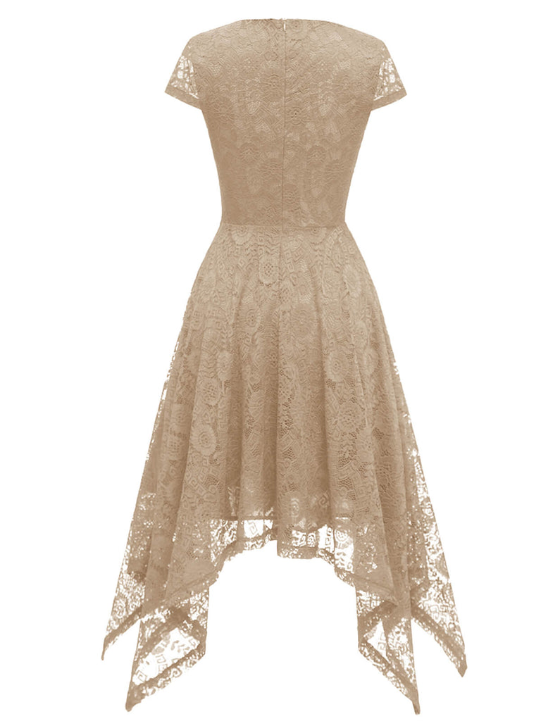 1940s Solid Irregular Hem Dress: where 1940s romance meets her modern spirit