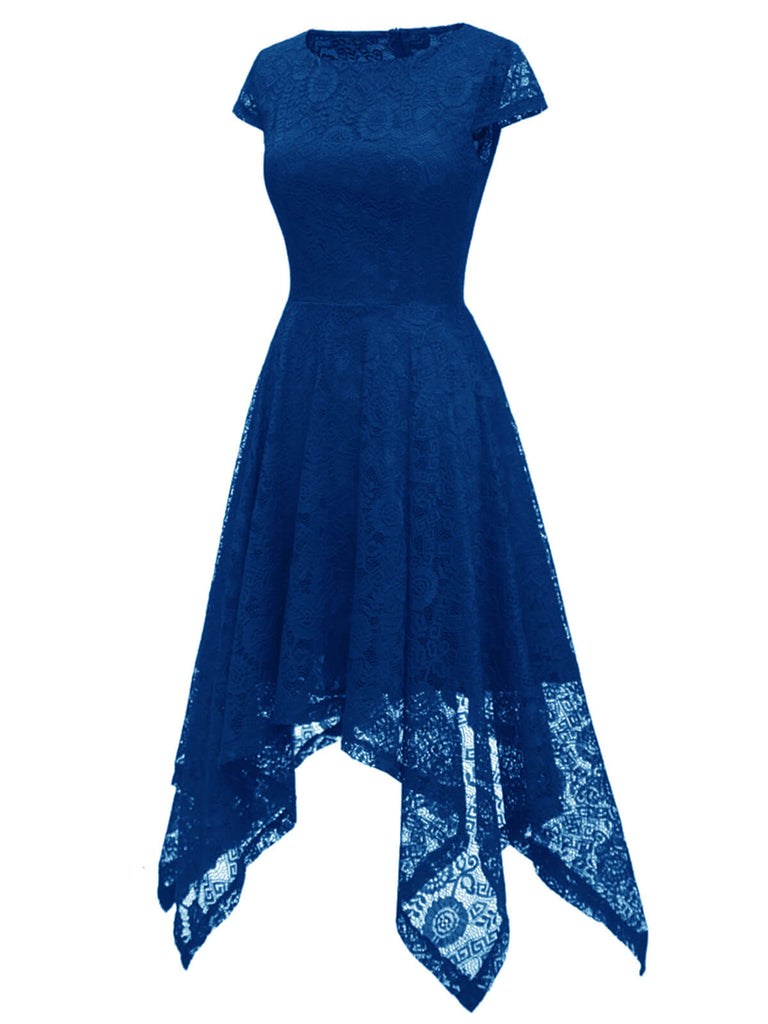 1940s Solid Irregular Hem Dress — a 1940s silhouette that turns sidewalks into runways