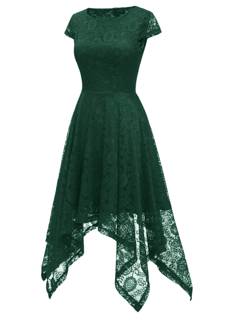 She slips into this 1940s Solid Irregular Hem Dress and suddenly it's a 1940s daydream