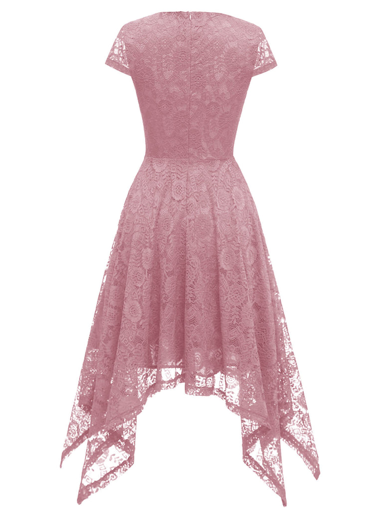 This 1940s Solid Irregular Hem Dress wraps her in 1940s elegance, one twirl at a time