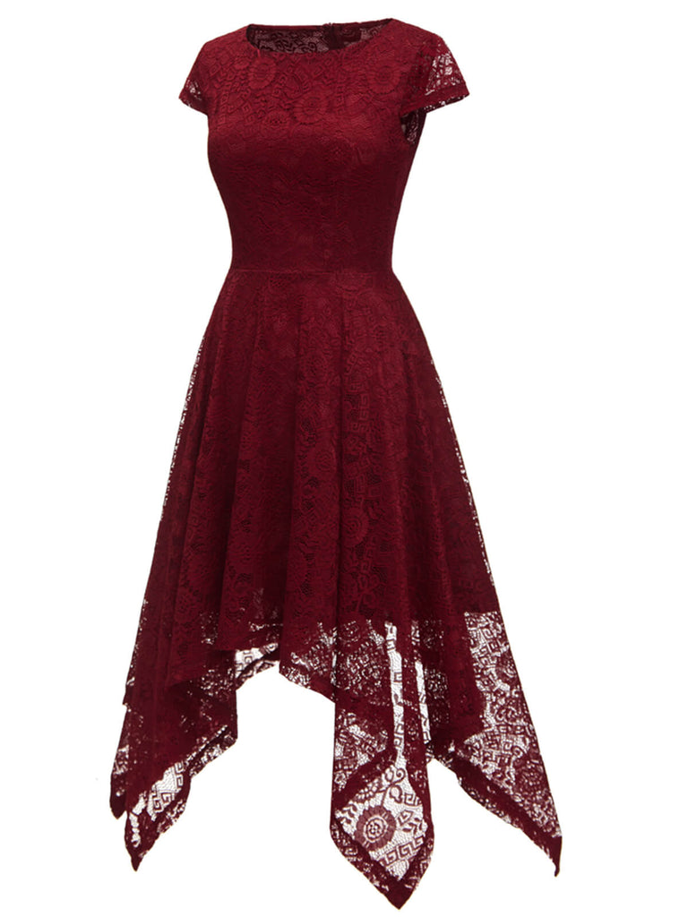 1940s Solid Irregular Hem Dress — a 1940s silhouette that turns sidewalks into runways