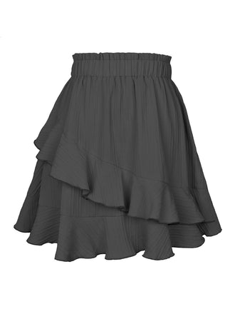 She sways in this 1940s Solid Irregular Ruffle Elastic Waist Skirt and it's pure 1940s magic