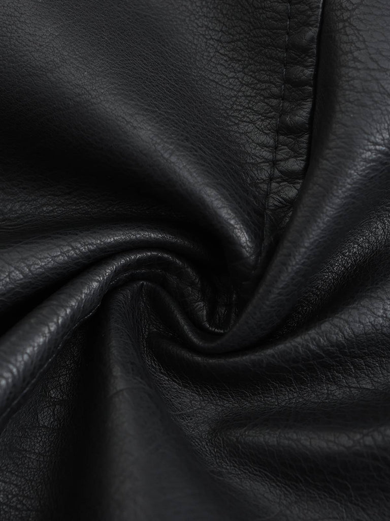 1940s Solid Lapel Leather Trench Coat - vintage fashion, retro style