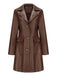 1940s Solid Lapel Leather Trench Coat - vintage fashion, retro style