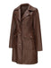 1940s Solid Lapel Leather Trench Coat - vintage fashion, retro style
