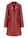 1940s Solid Lapel Leather Trench Coat - vintage fashion, retro style