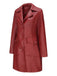 1940s Solid Lapel Leather Trench Coat - vintage fashion, retro style