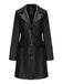1940s Solid Lapel Leather Trench Coat - vintage fashion, retro style