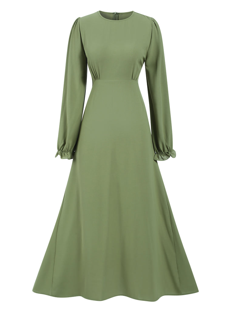 1940s Solid Long sleeve A-line Dress 1940s Solid Long sleeve A-line Dress