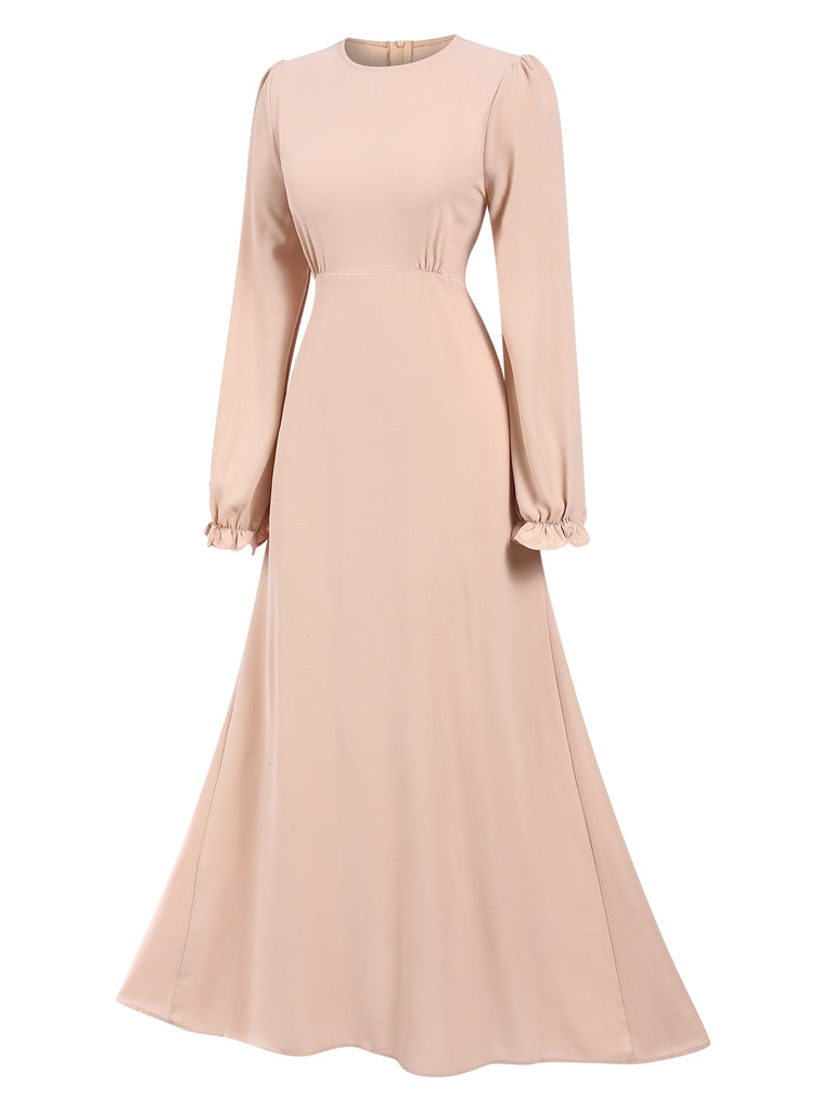 1940s Solid Long sleeve A-line Dress | Retro Stage 1940s Solid Long sleeve A-line Dress | Retro Stage