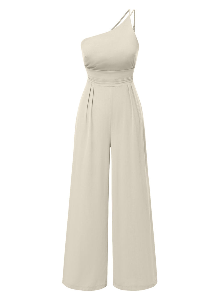 1940s Solid OneShoulder Suspender Loose | 1940s | vintage romper, retro jumpsuit