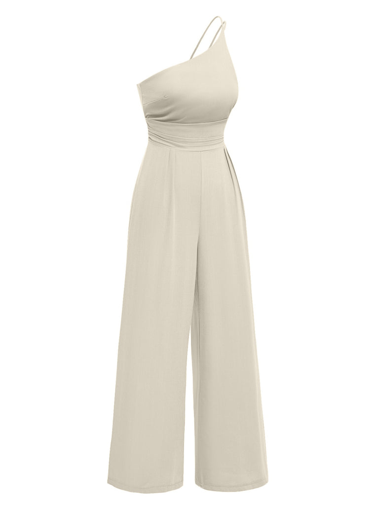 1940s Solid OneShoulder Suspender Loose | 1940s | vintage romper, retro jumpsuit