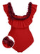 1940s Solid Petal Patchwork One Shoulder Swimsuit: 1940s Riviera elegance, reimagined for her