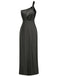 1940s Solid Satin One-Shoulder Dress - vintage dress, retro fashion