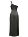 1940s Solid Satin One-Shoulder Dress - vintage dress, retro fashion