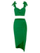 This 1940s Solid Shoulder Tie Hollow Swimsuit & Cove-Up carries 1940s vacation dreams in every stitch