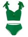 1940s Solid Shoulder Tie Hollow Swimsuit & Cove-Up — because 1940s glamour never goes out of style