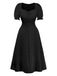 1940s Solid Single-Breasted Empire Waist Dress - vintage dress, retro fashion
