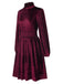 1940s Solid Stand Collar Velvet Dress: where 1940s romance meets her modern spirit