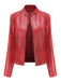 1940s Solid Studded Stand Collar Leather Jacket - vintage fashion, retro style