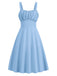 She slips into this 1940s Solid Suspender A-line Dress and suddenly it's a 1940s daydream