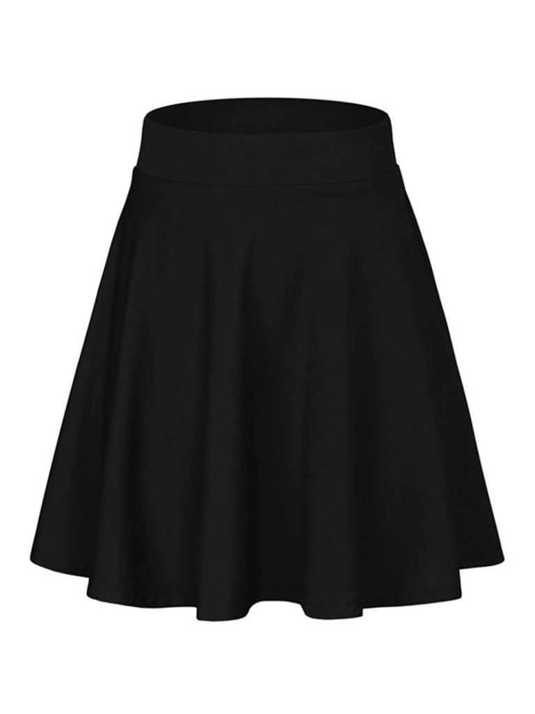 This 1940s Solid Thigh-Length A-Line Skirt spins 1940s stories with every step