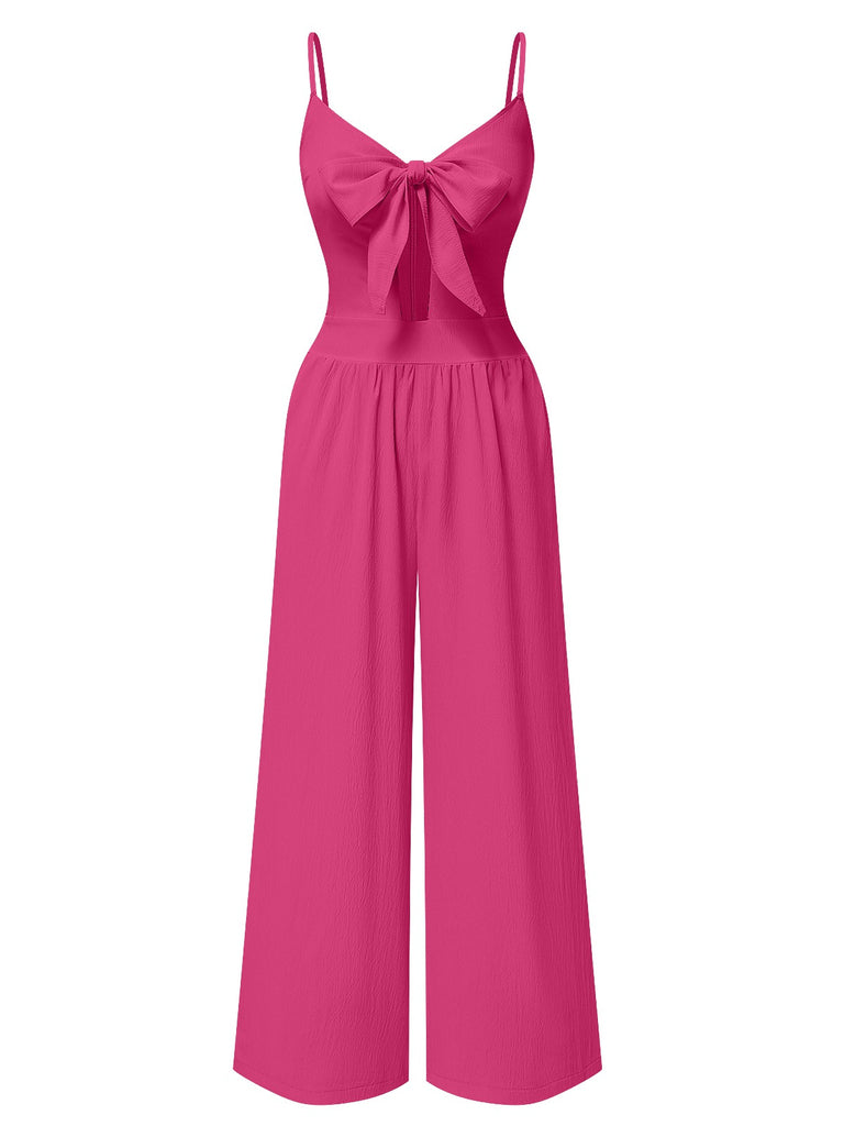 1940s Solid VNeck HollowOut Bow | 1940s | vintage romper, retro jumpsuit