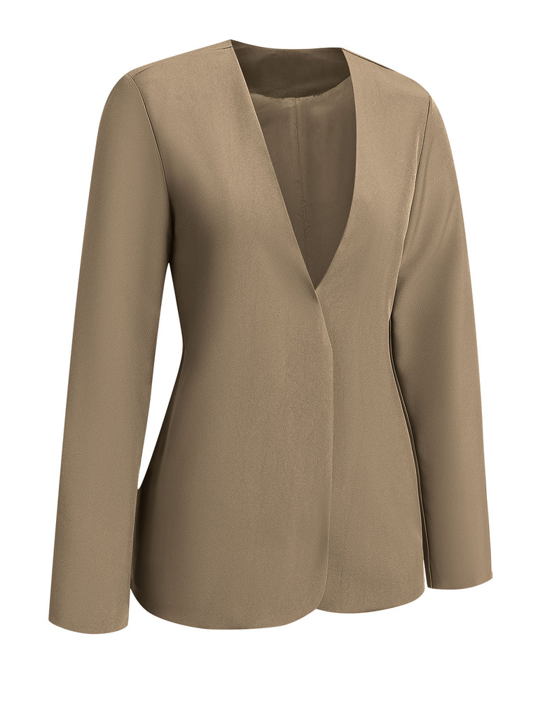 1940s Solid V-Neck Vintage Coat, vintage coat, retro outerwear - perfect for women who love vintage and retro fashion
